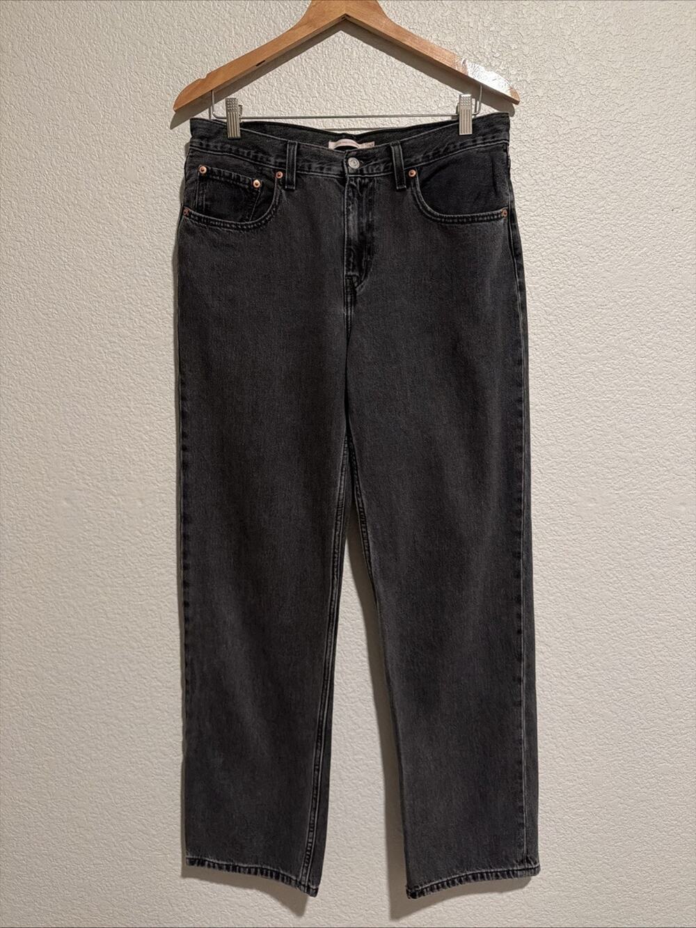 Levi's Low Pro Straight Jeans Grunge 90s Black 100% Cotton sz 30 or 33 X 31